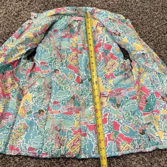 Lilly Pulitzer Lauren Puffer Vest Small In The Beginning Print Down Pockets - Picture 8 of 16